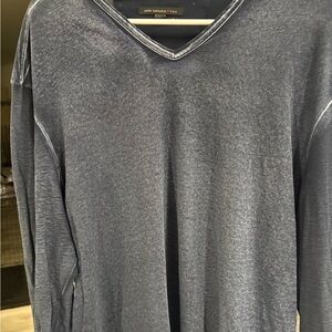 John Varvatos Charcoal V-Neck Sweater